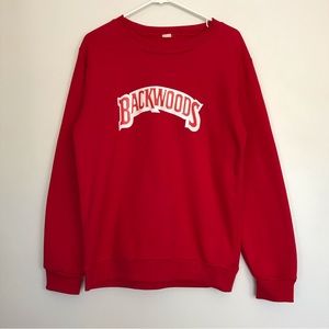 Vintage Red Long Sleeve Crew Neck Backwoods Sweatshirt Pullover Unisex Womens